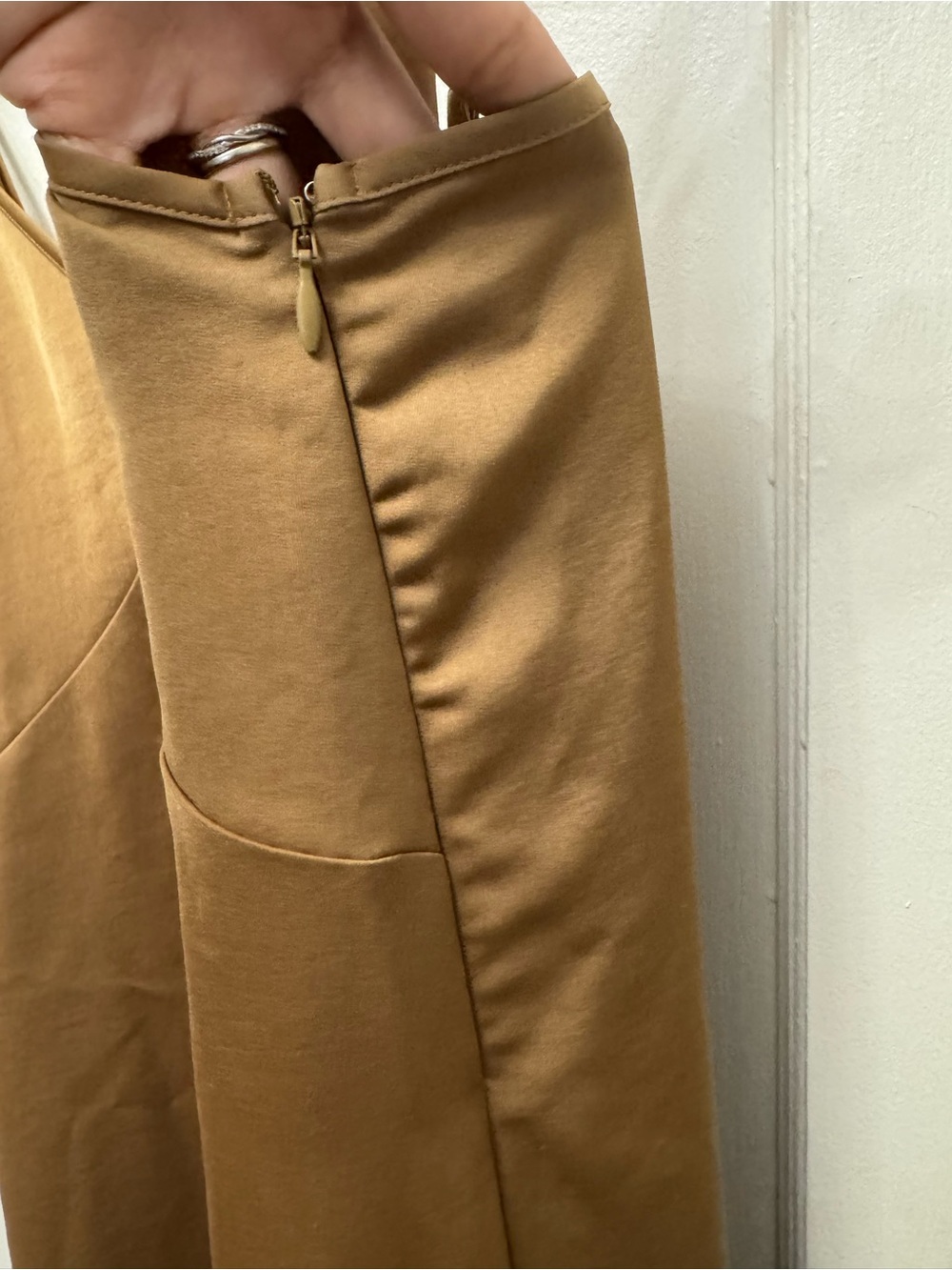 Uniqlo Women's Camisole Satin Slip Maxi Dress - Tan/Gold - Picture 5 of 9